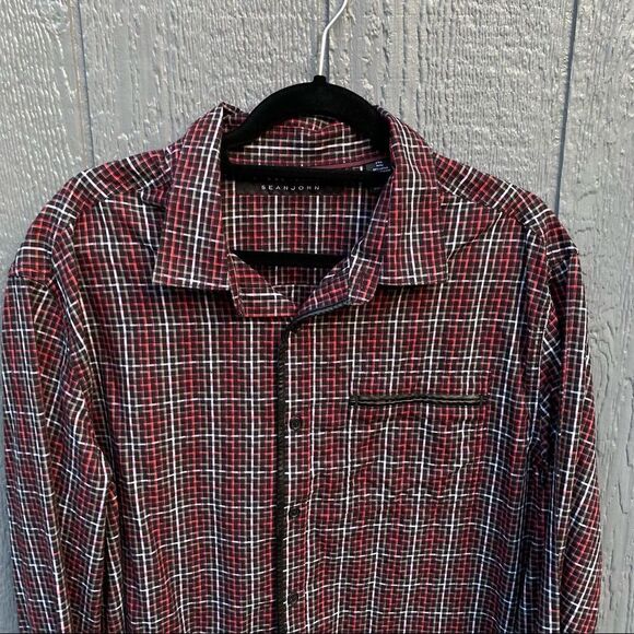 Sean John Plaid Button Up Shirt 2XL - Picture 2 of 8